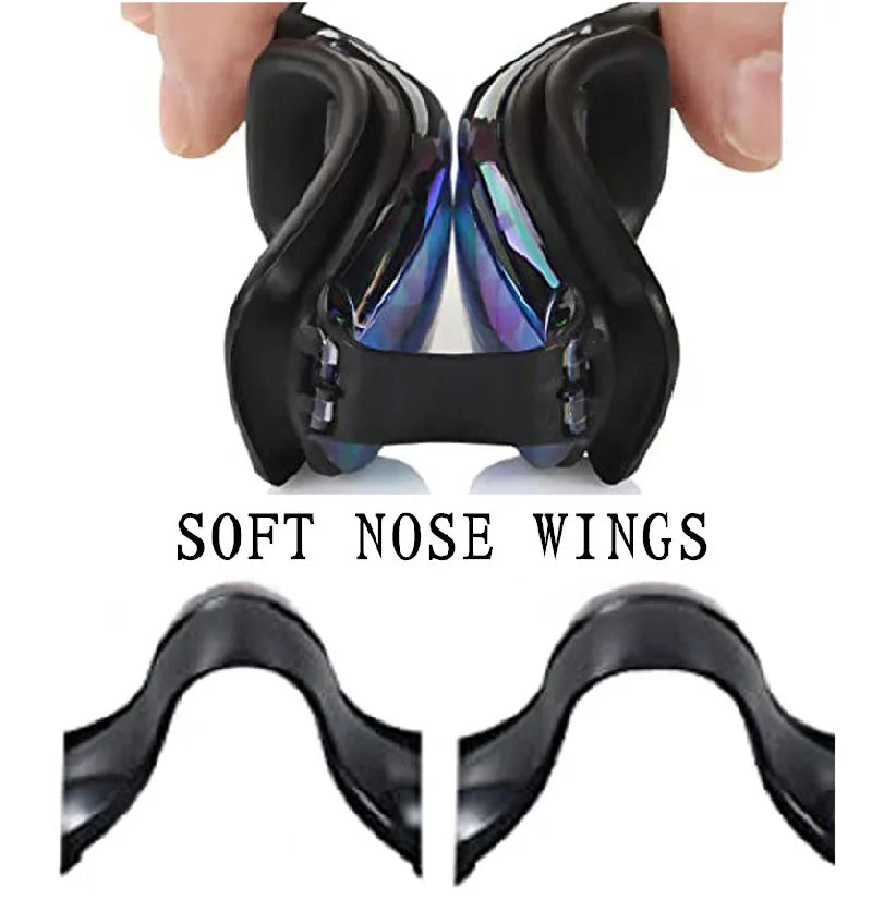 Professional Adult Anti-Fog Swimming Goggles with Earplugs Men Women Swim Leak Proof Adjustable UV Protection Eyewear