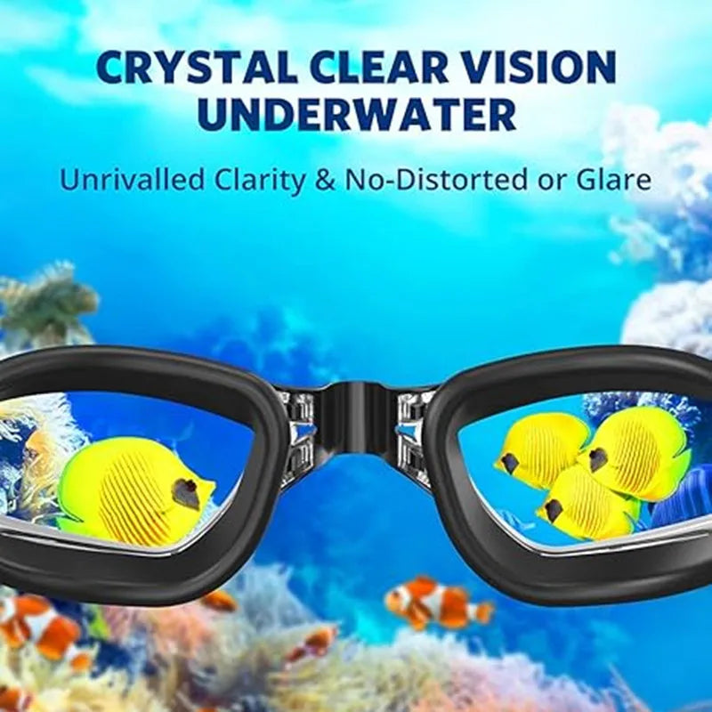 Professional Adult Anti-Fog Swimming Goggles with Earplugs Men Women Swim Leak Proof Adjustable UV Protection Eyewear