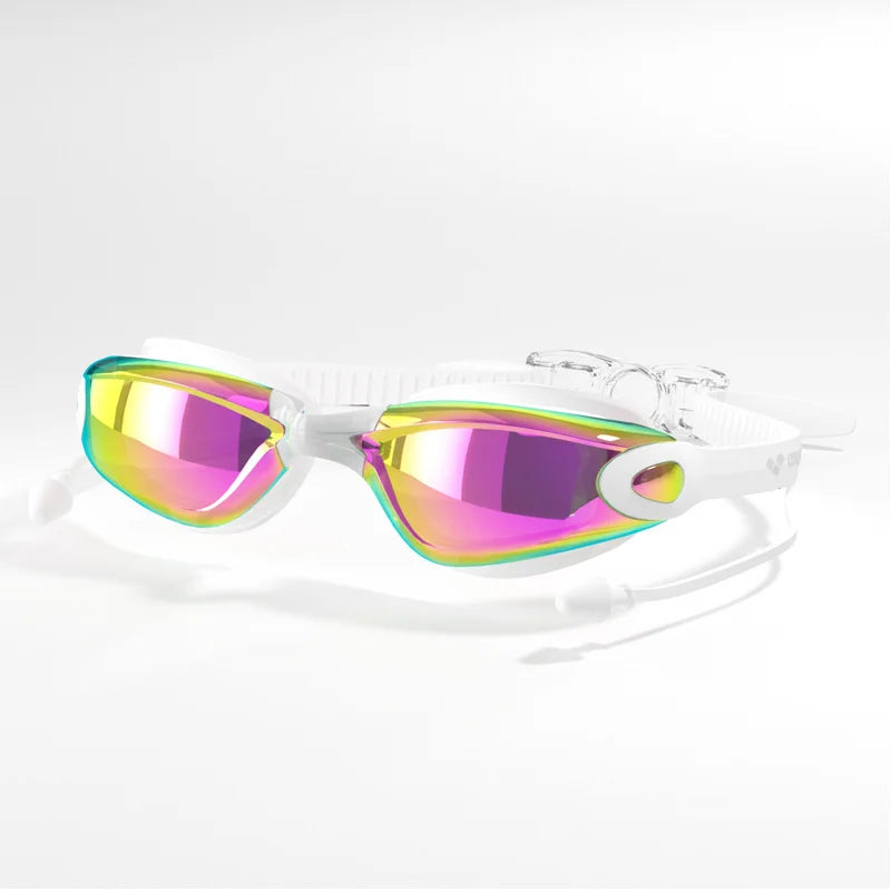 Professional Adult Anti-Fog Swimming Goggles with Earplugs Men Women Swim Leak Proof Adjustable UV Protection Eyewear