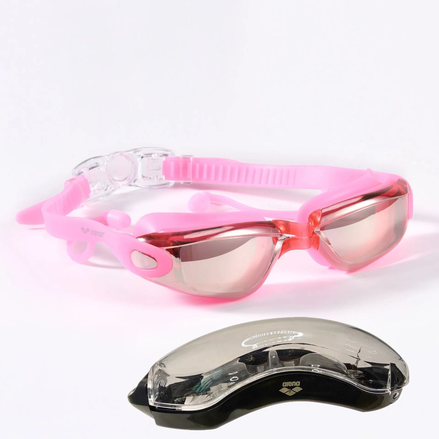 Professional Adult Anti-Fog Swimming Goggles with Earplugs Men Women Swim Leak Proof Adjustable UV Protection Eyewear
