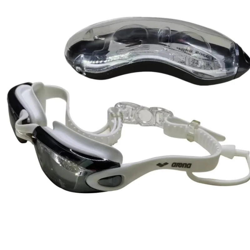 Professional Adult Anti-Fog Swimming Goggles with Earplugs Men Women Swim Leak Proof Adjustable UV Protection Eyewear