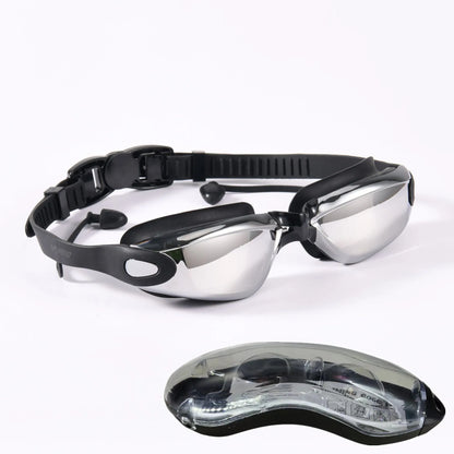 Professional Adult Anti-Fog Swimming Goggles with Earplugs Men Women Swim Leak Proof Adjustable UV Protection Eyewear