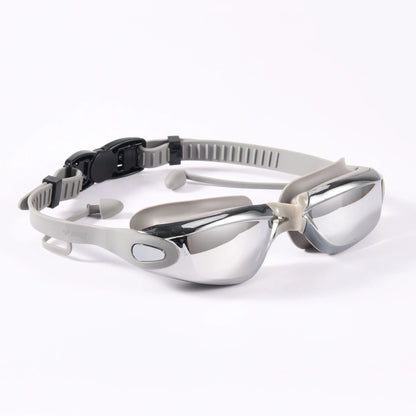 Professional Adult Anti-Fog Swimming Goggles with Earplugs Men Women Swim Leak Proof Adjustable UV Protection Eyewear