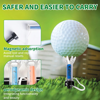 Magnetic Plastic Golf Tee Set, Improve Your Golf Game with the , 360Degree Bounce, Two Sizes, 5Pcs