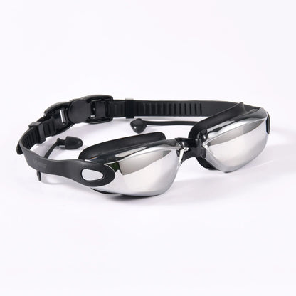 Professional Adult Anti-Fog Swimming Goggles with Earplugs Men Women Swim Leak Proof Adjustable UV Protection Eyewear